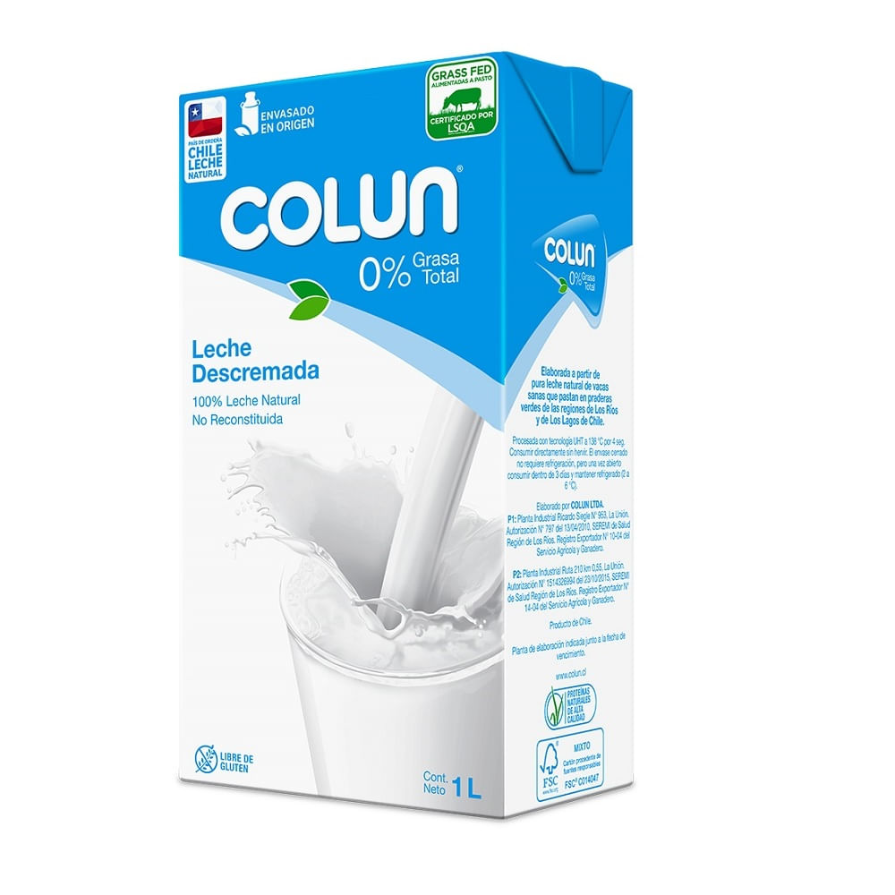 Leche Colun Descremada 1 L