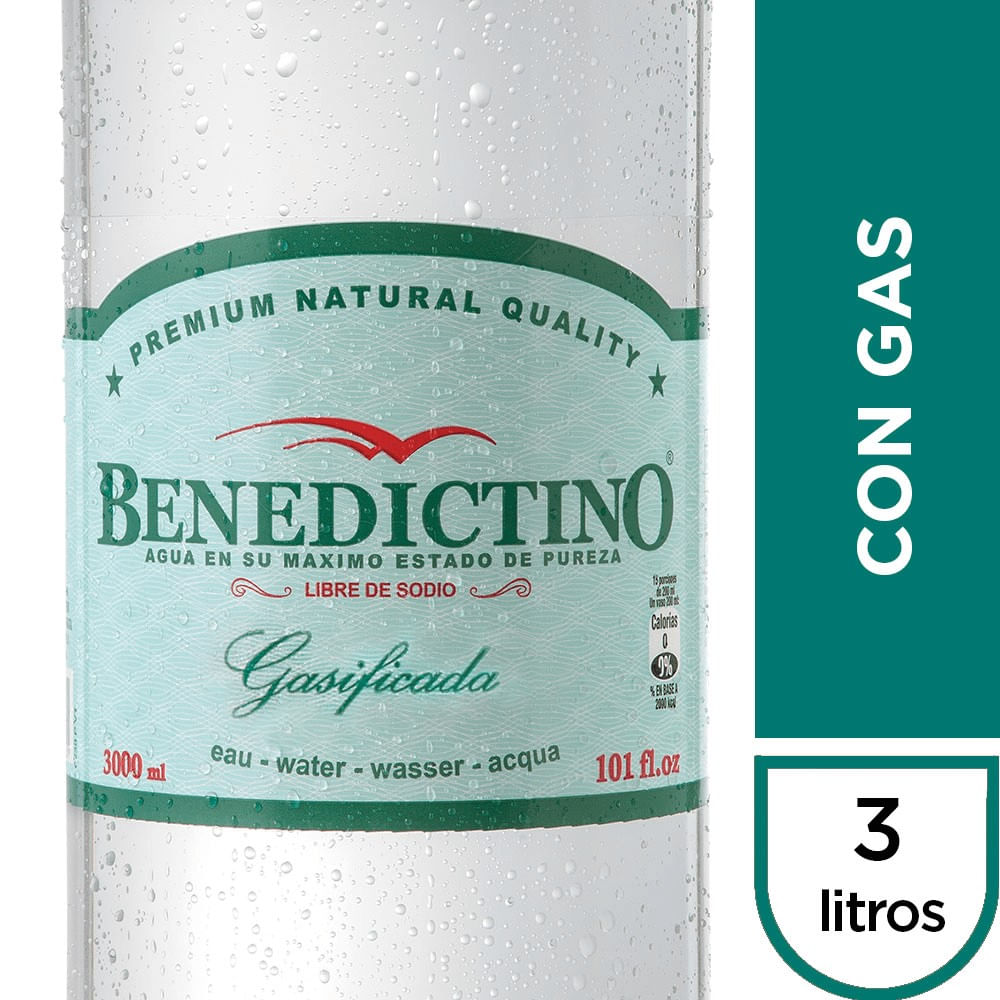 Agua Benedictino con Gas 3 L