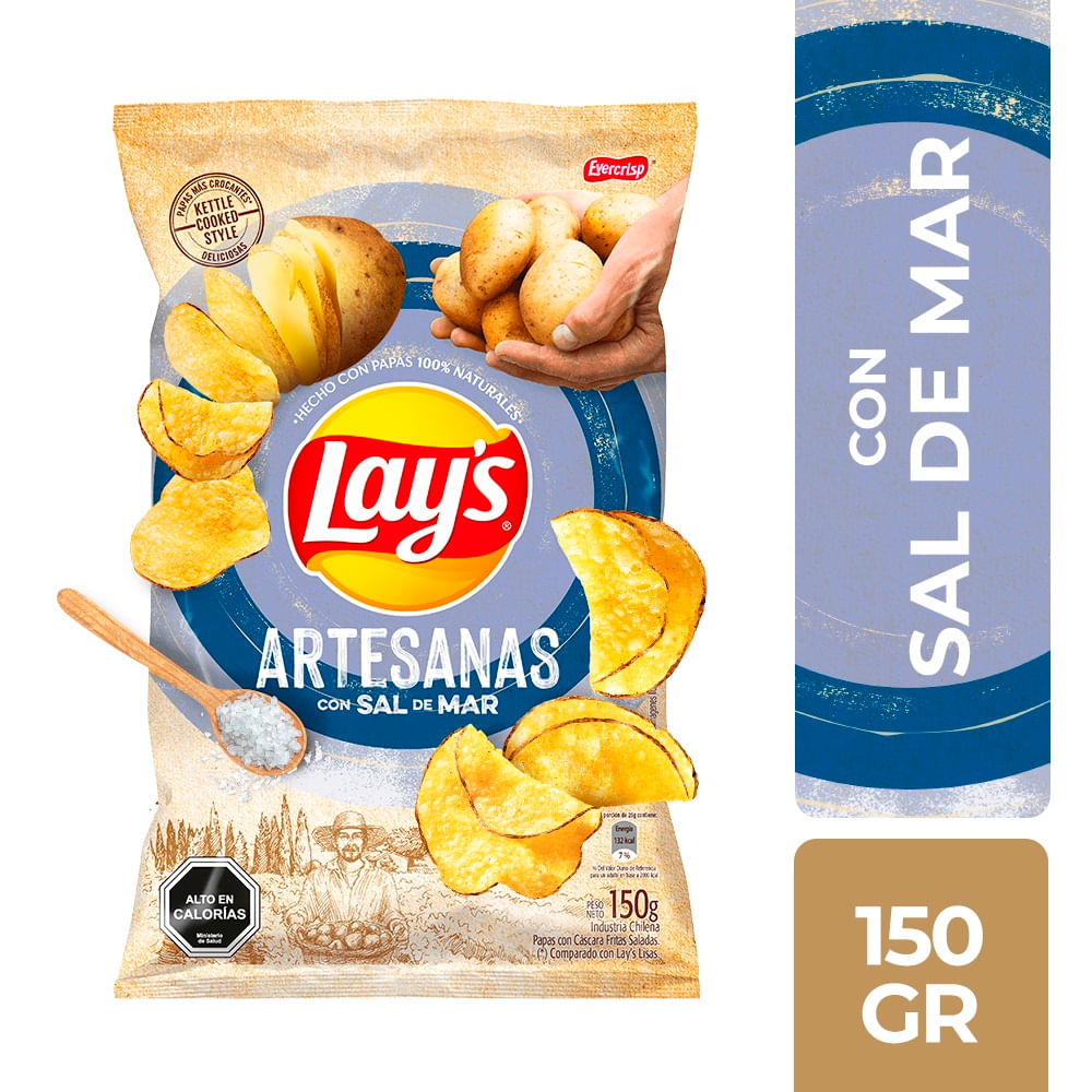 Papas Artesanales Sal de Mar Lays 150 G
