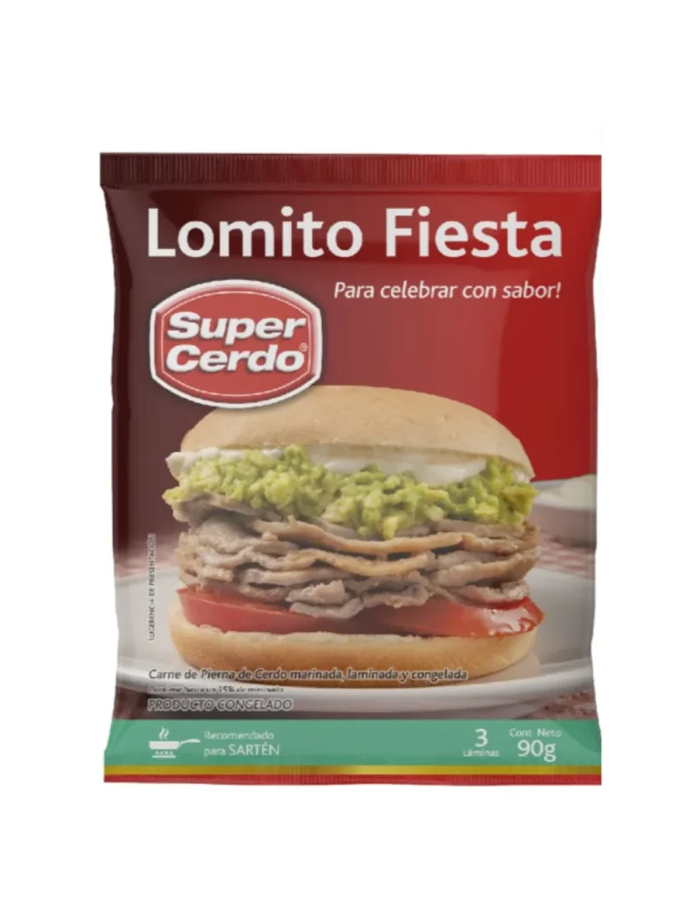 Lomito Fiesta Congelado Super Cerdo Flowpack 90g Aprox C/u