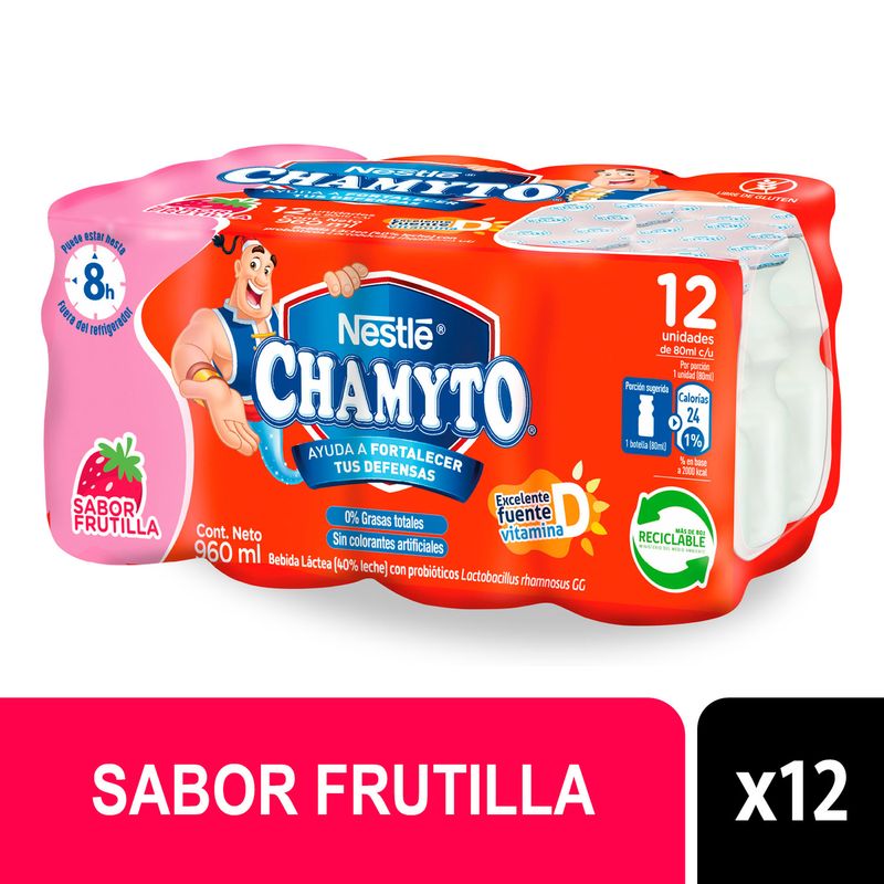 Yogurt Chamyto Frutilla Nestle 12 un