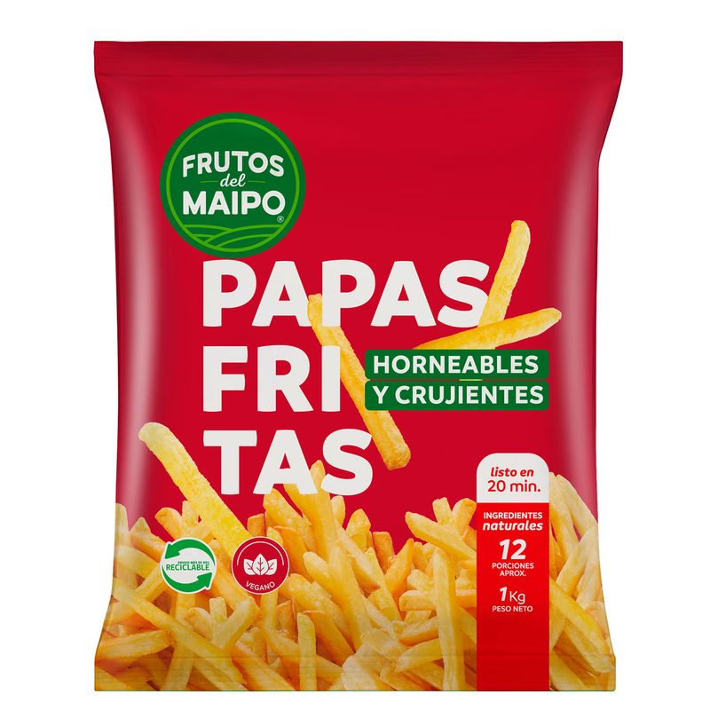 Papas Prefritas Congeladas Frutos del Maipo 1kg