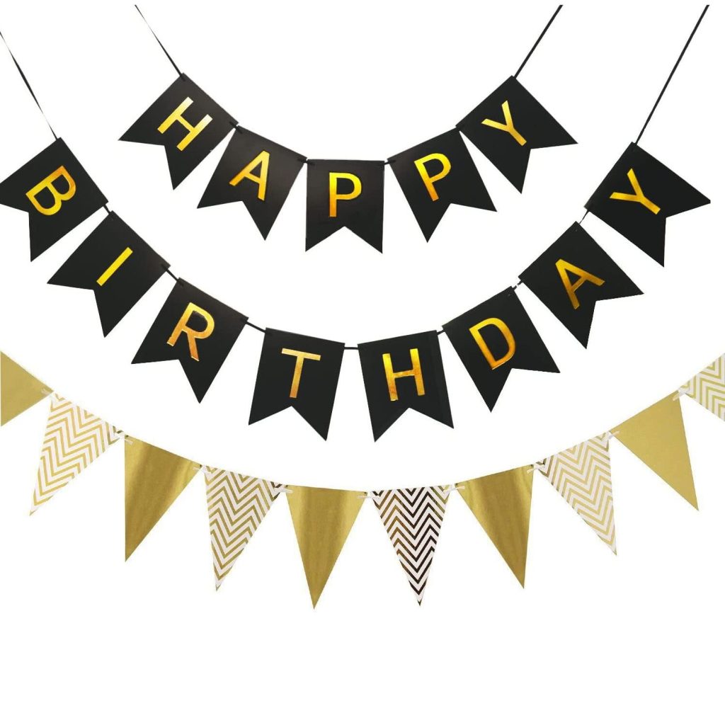 Banderin Cumpleanos Negro