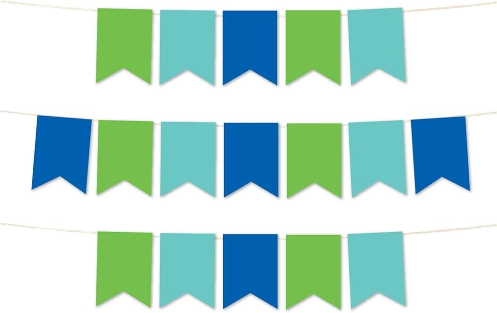 Banderin Cumpleanos Rectangular Turquesa