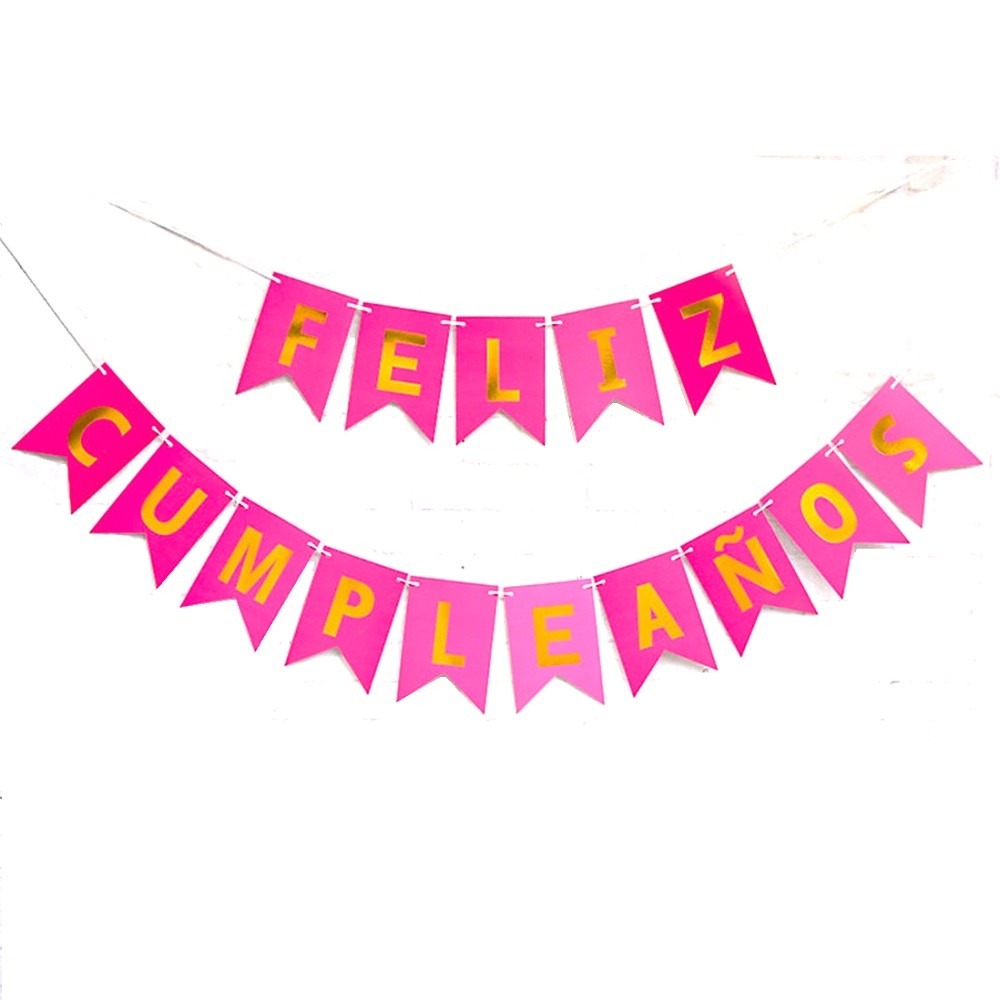 Banderin Cumpleanos Rosa