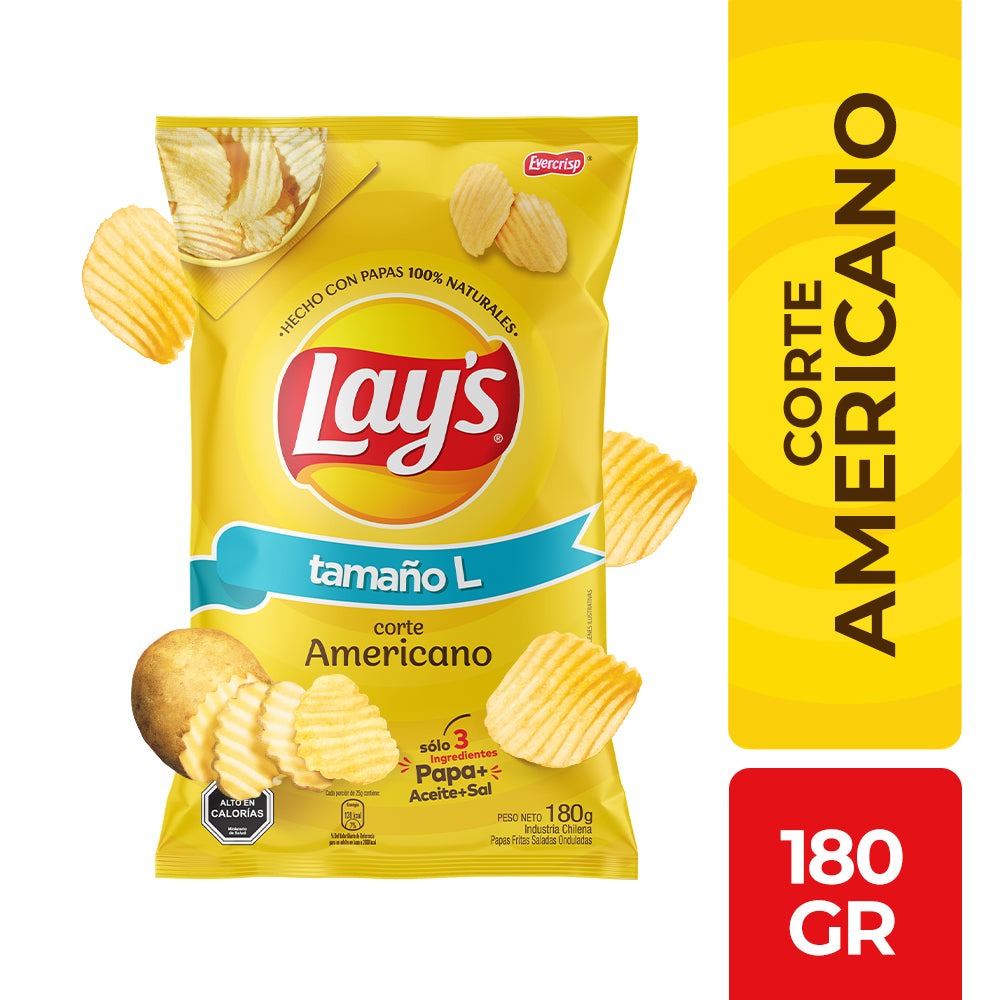 Papas Fritas Lays Corte Americano Tamaño S 45 G