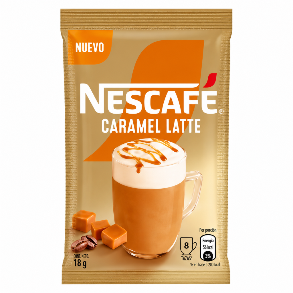 Cafe Nescafe sobre Caramelo Latte 18 Gr