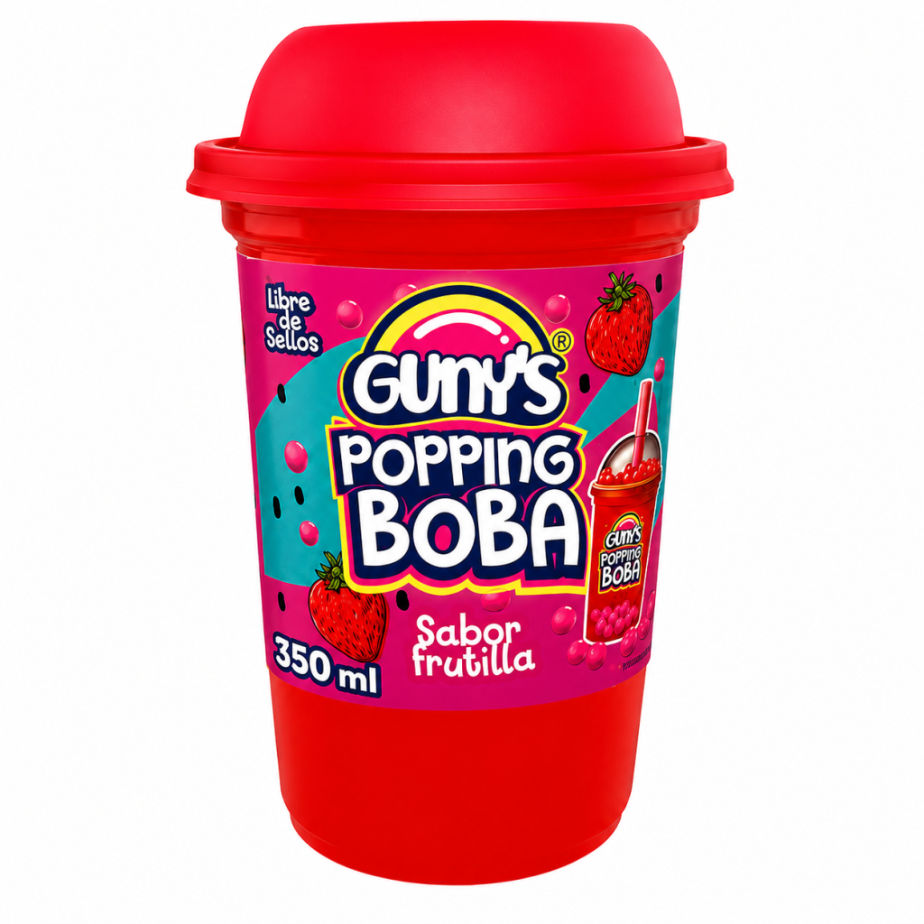 Caramelo Gunys Popping Boba Drink Frutilla 350 ML