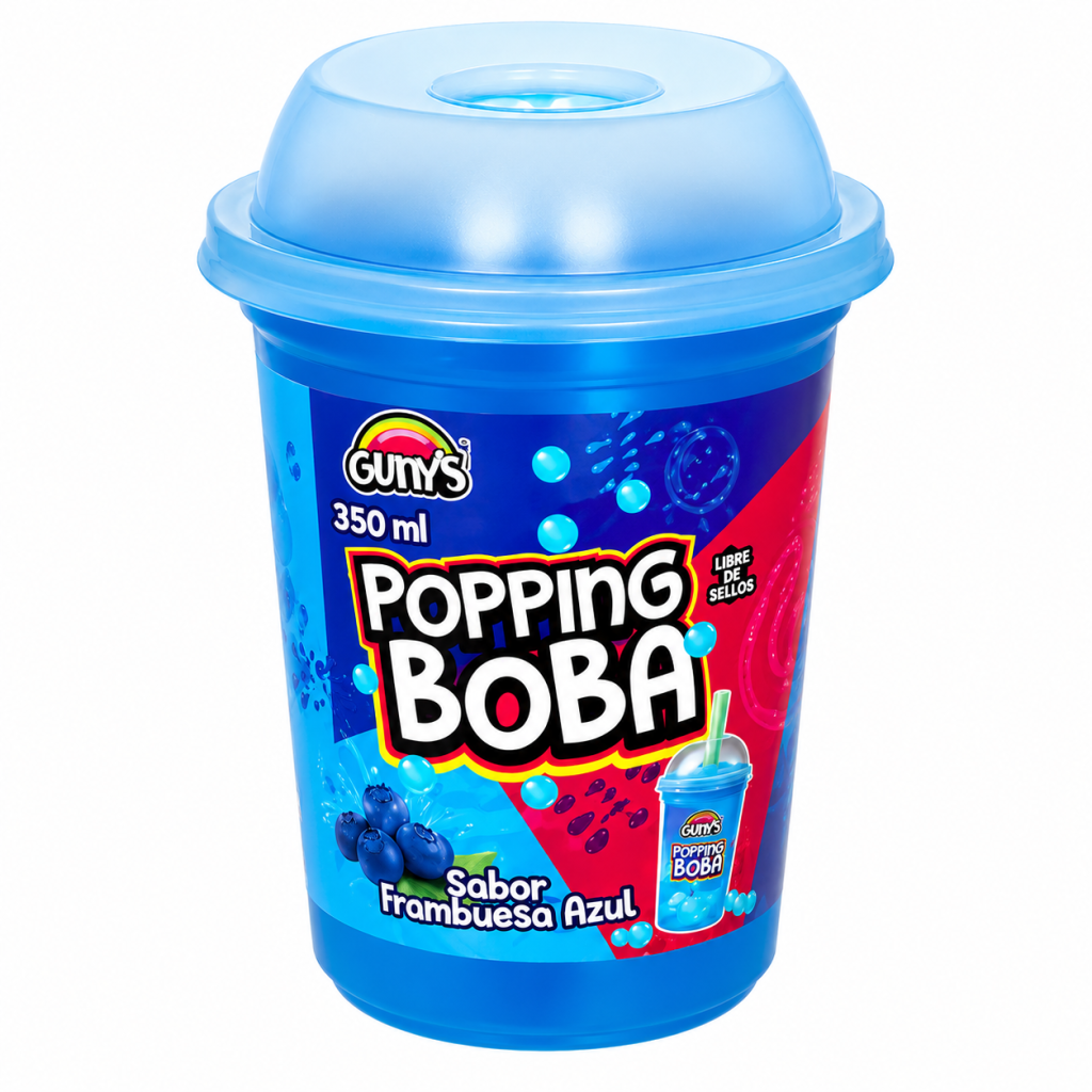 Caramelo Gunys Poppingboba Drink Frambuesa 350 ML