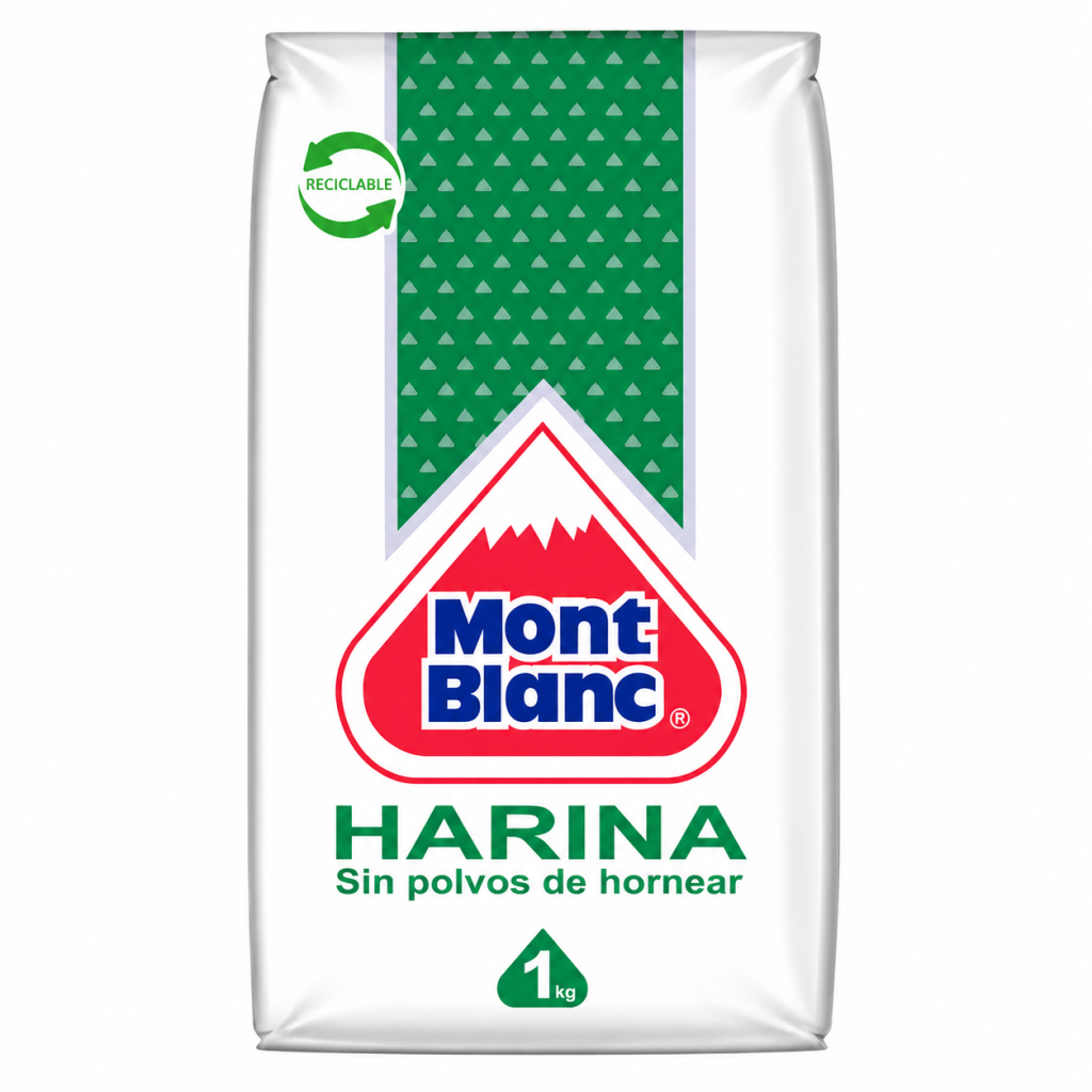 Harina Montecarlo Mont Blanc sin Polvos de Hornear 1 Kg