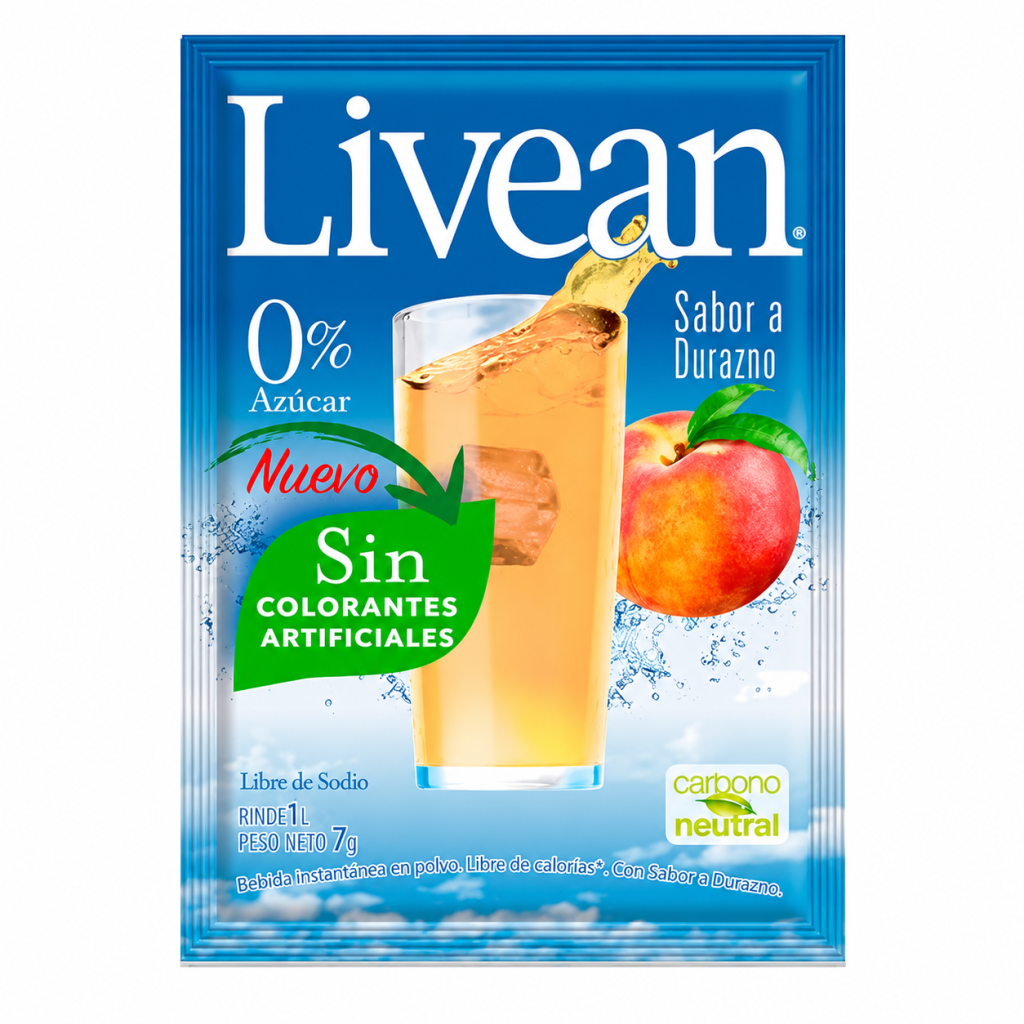 Jugo en Polvo Livean Durazno