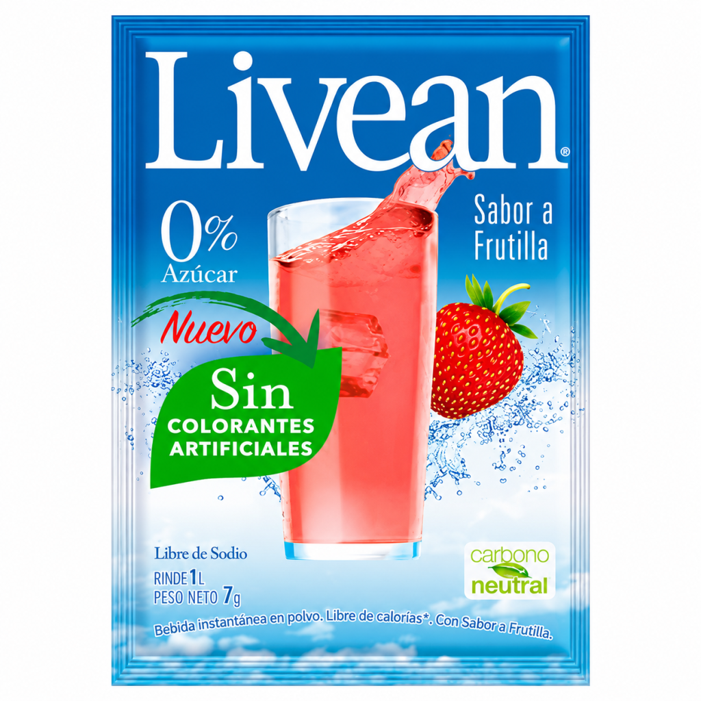 Jugo en Polvo Livean Frutilla