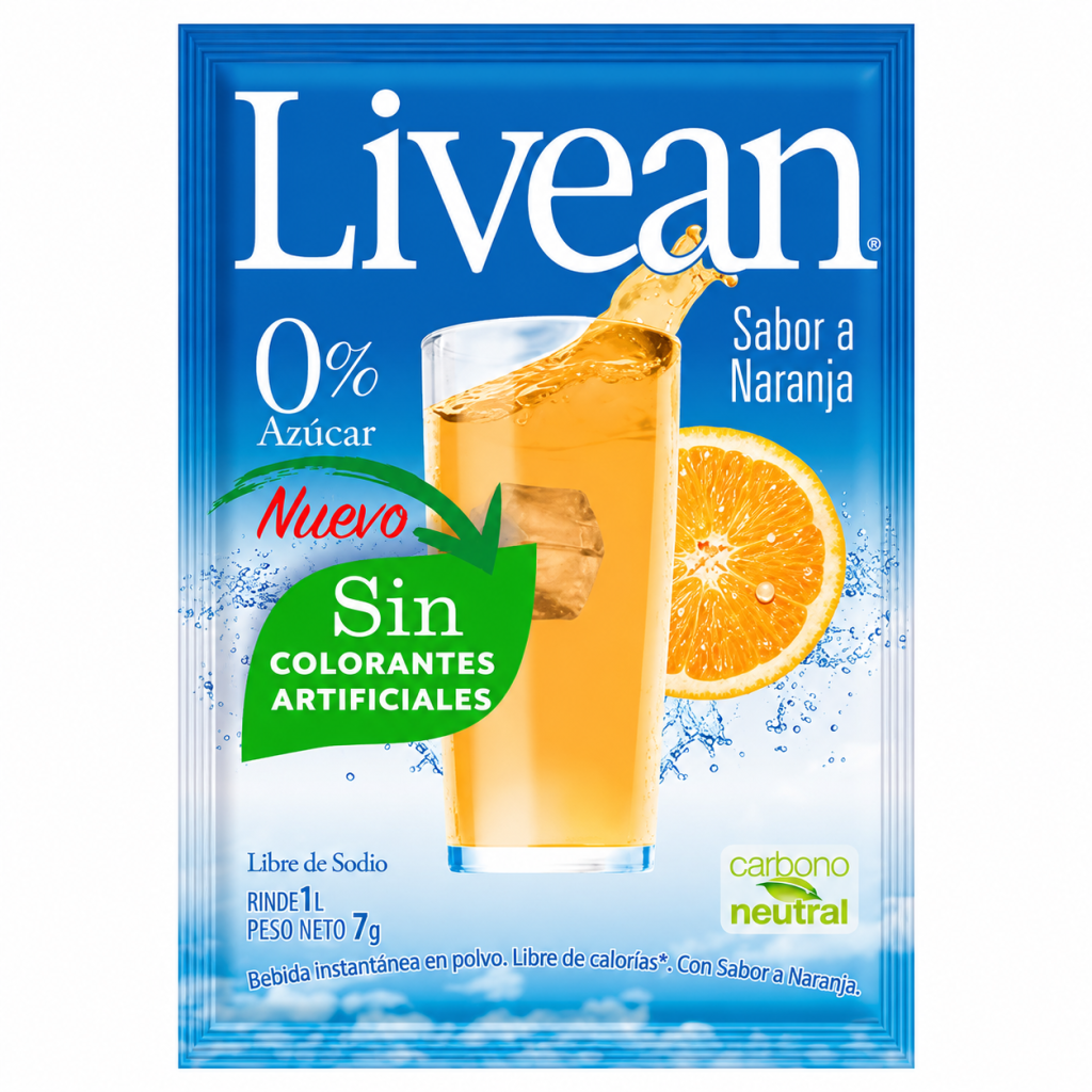 Jugo en Polvo Livean Naranja