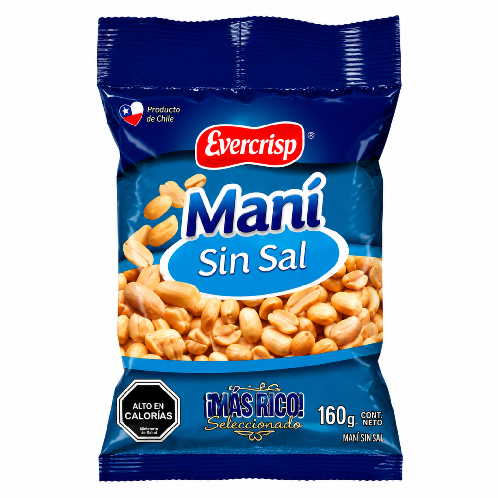 Mani Evercrisp sin Sal 160 Gr