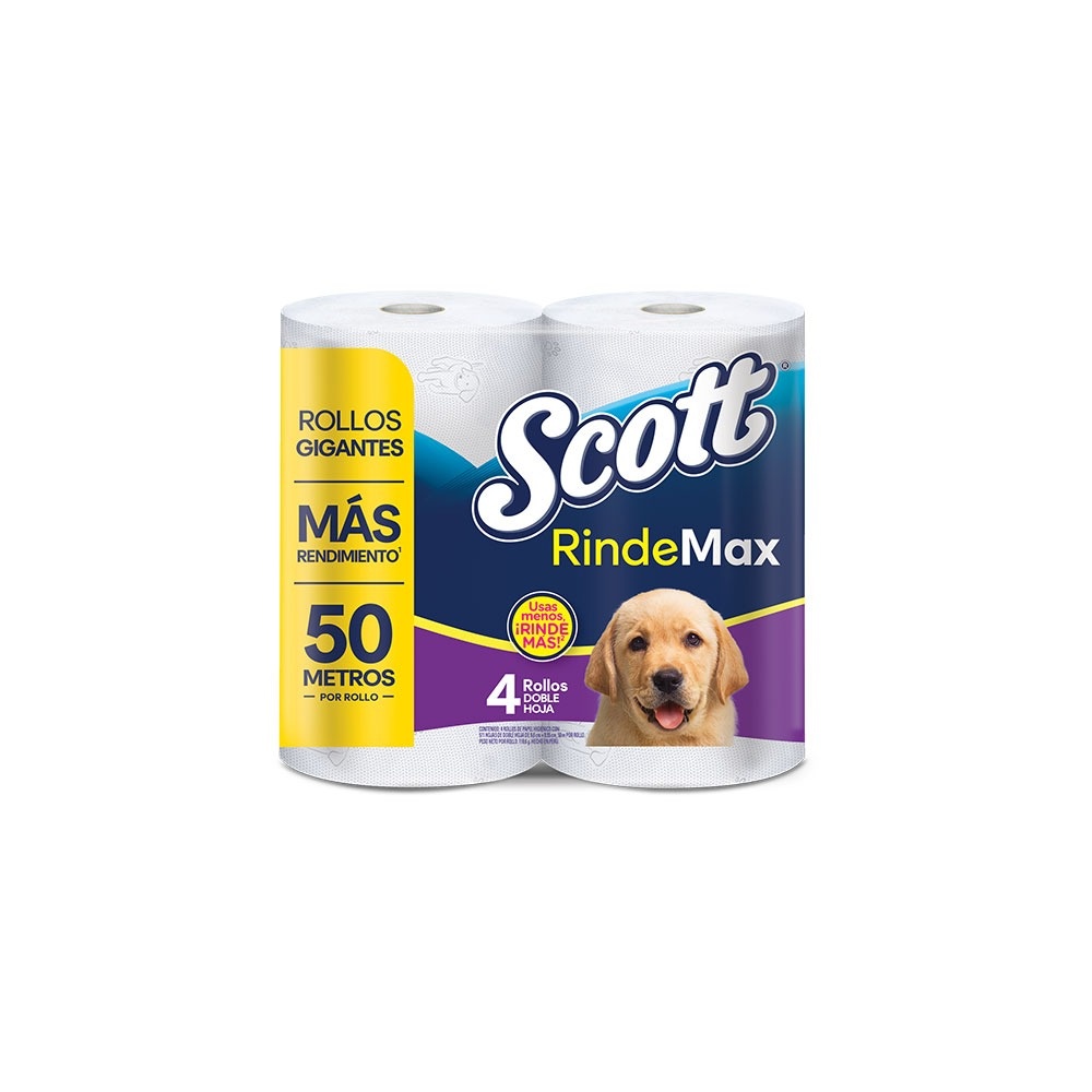 Papel Scott Doble Hoja 4 Rollos 50 Mts