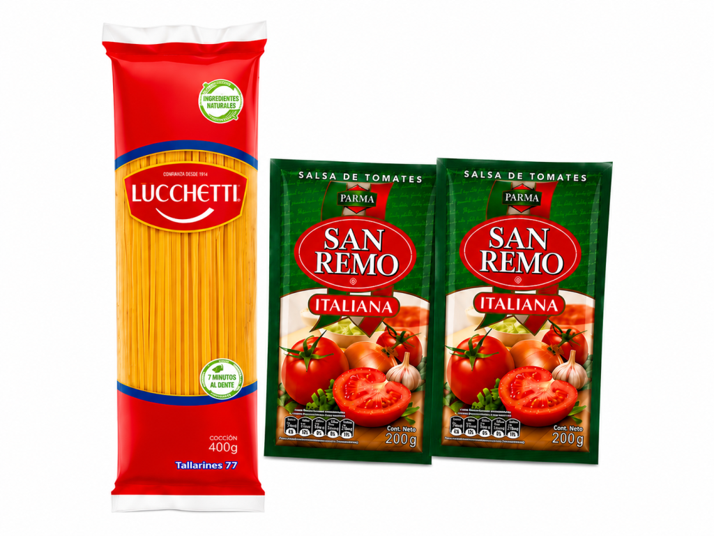 Pack Pastas Lucchetti Corbata + 2 Salsas de Tomate San Remo