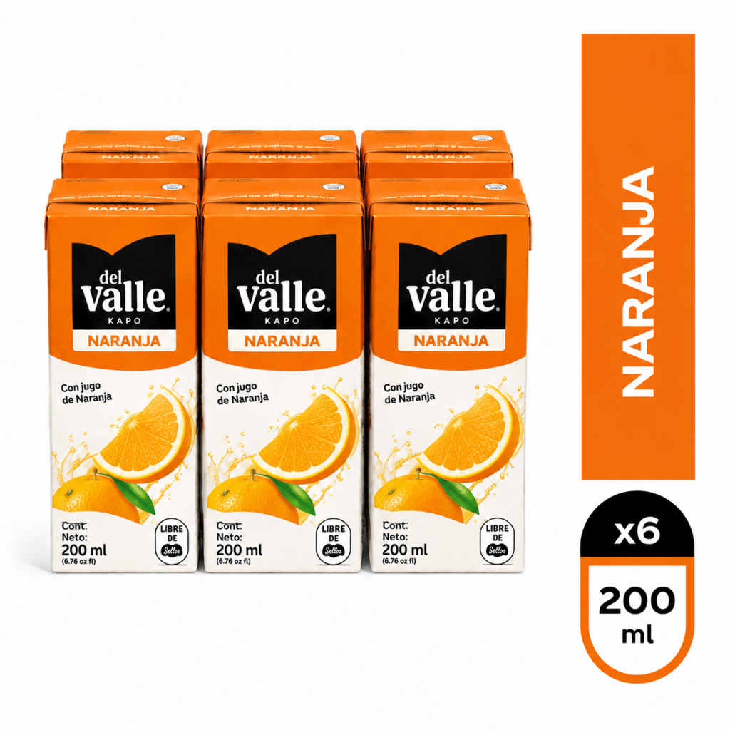 Pack del Valle Naranja 200 ML