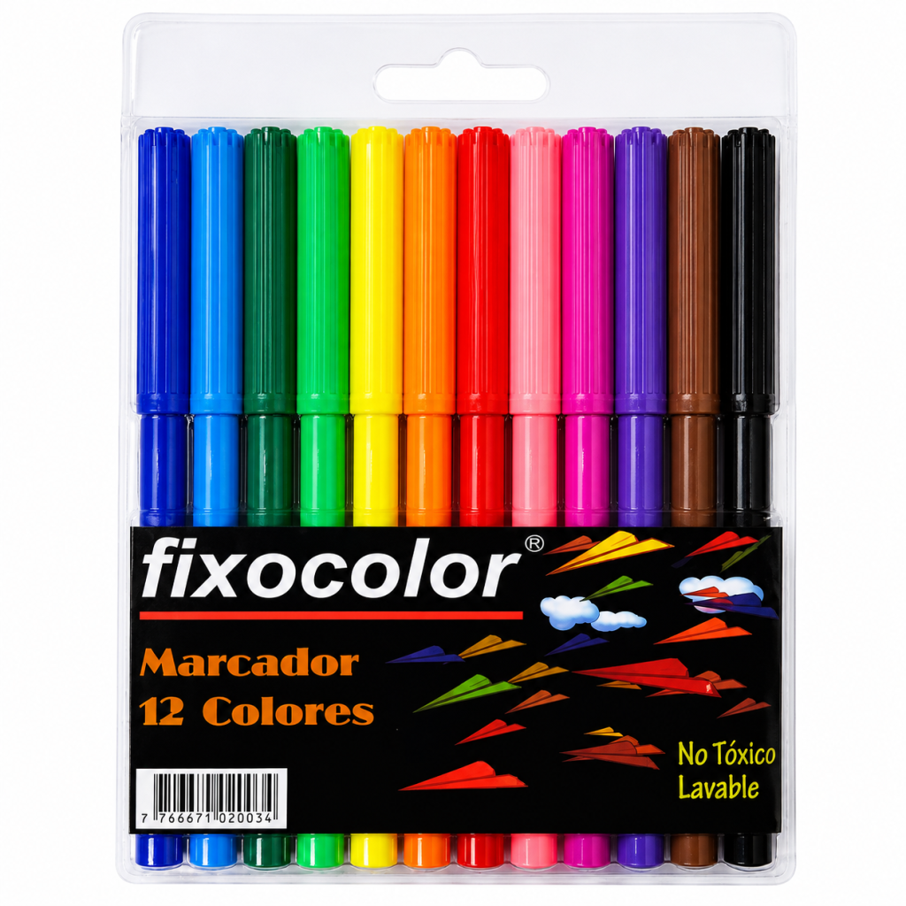Set Marcadores Fix Color 12 Colores
