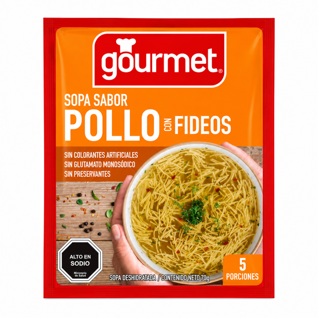 Sopa Gourmet Sabor Pollo con Fideos
